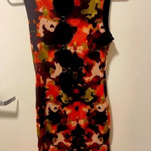 Lace cut out front mini dress